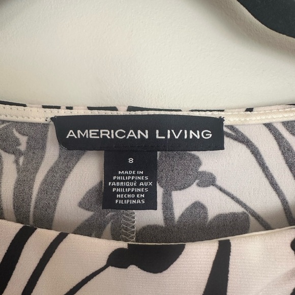 American Living Women’s Black & White Floral Print Dress Size 8 – EUC - Picture 6 of 7